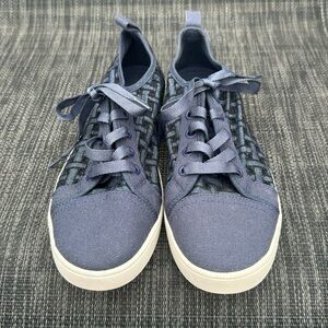 🍍 Koolaburra by UGG Kellen Low Woven Lattice Blue Denim Sneakers Women's SZ8.5